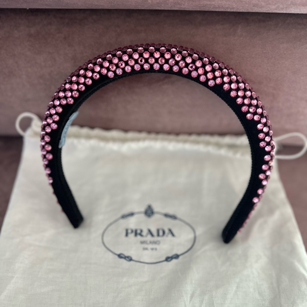 Prada Black and Pink Crystal Headband - Picture 1 of 4